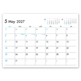 6 Weeks Calendar（ﾌﾞﾙｰ） 3